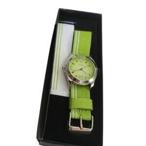 NIB Avon Lime Green Quartz Watch Interchangeable Strap Set
